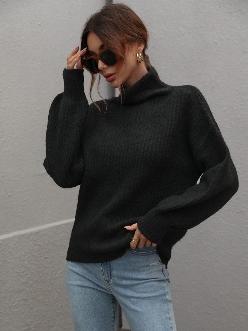 Turtleneck Pullover - Solid Color - Image 7