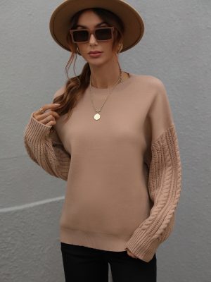 Solid Color Long Sleeve Knitwear