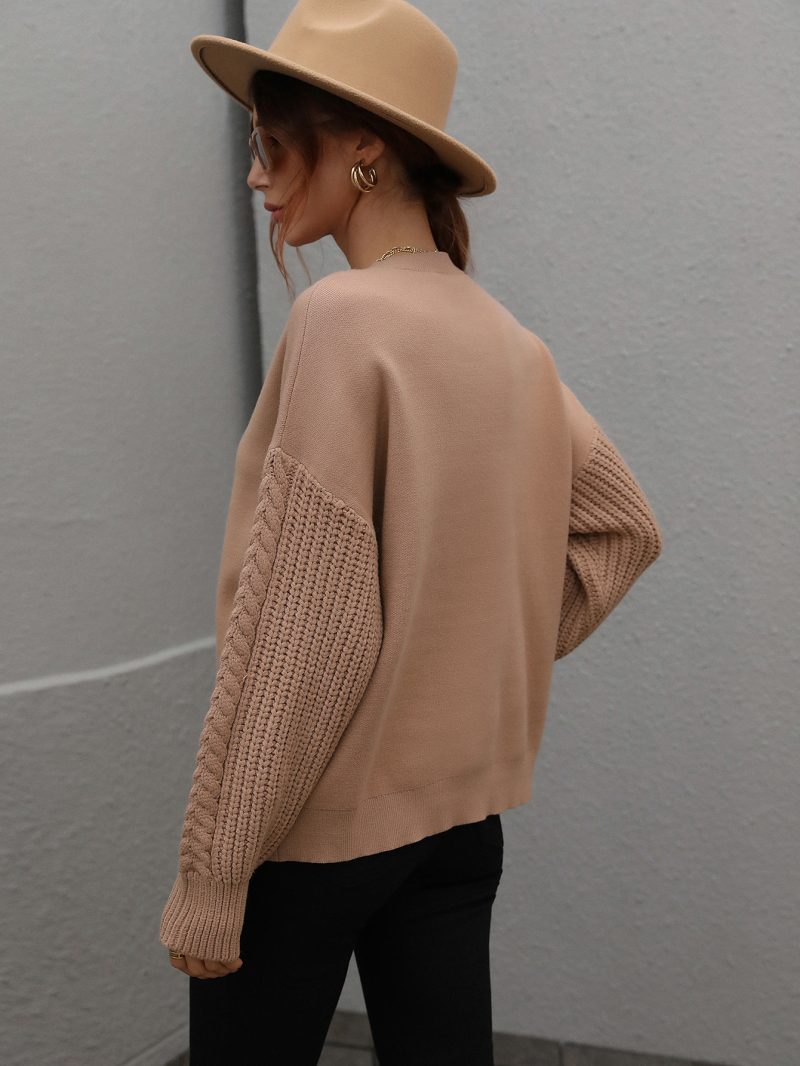 Solid Color Long Sleeve Knitwear - Image 2