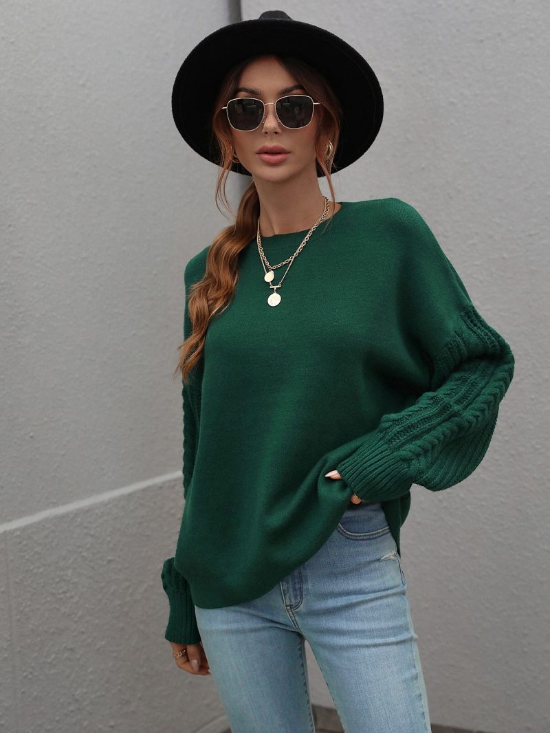 Solid Color Long Sleeve Knitwear - Image 5