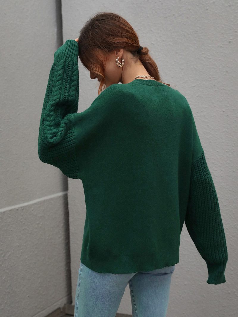 Solid Color Long Sleeve Knitwear - Image 6