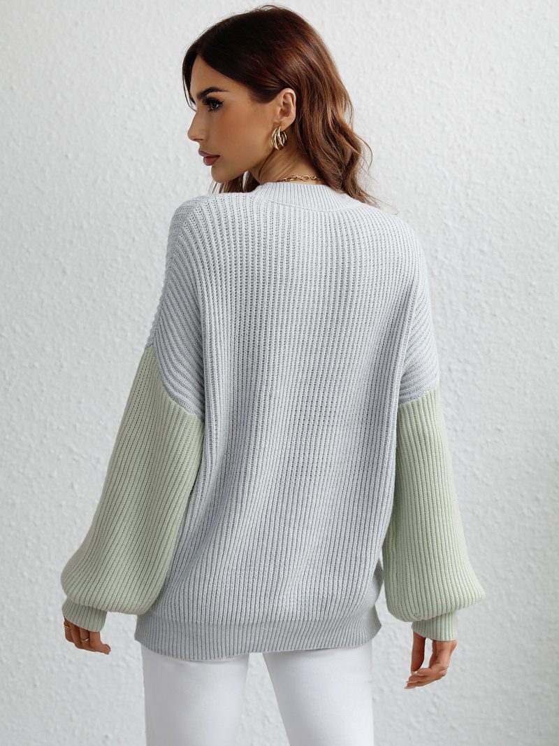 Round Neck Striped Plus Size Sweater - Image 6