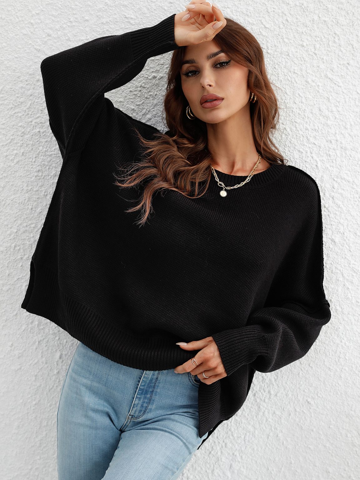 Round Neck Split Pullover - Image 4