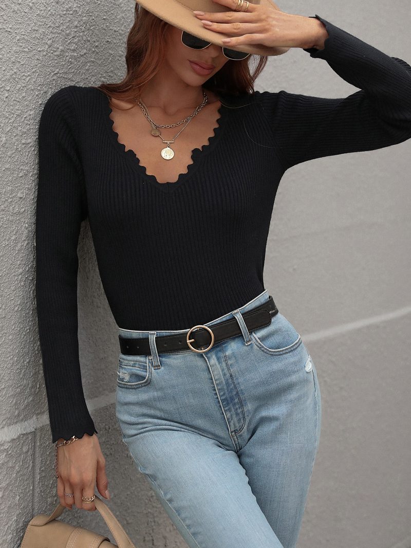 Loose Solid Color Knitwear - Image 4