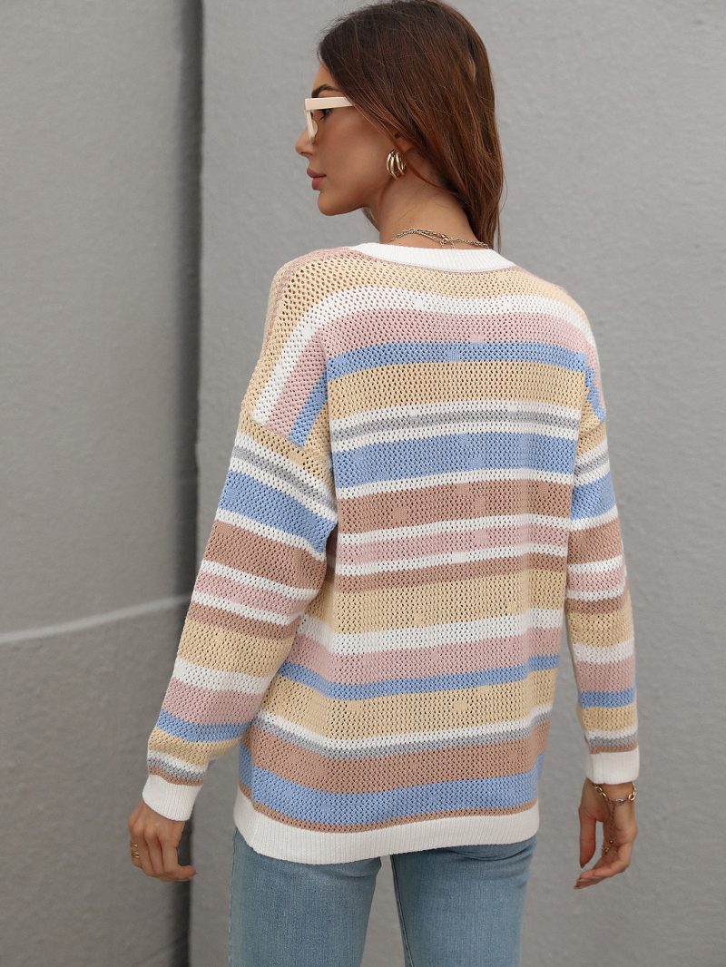 Office Round Neck Stripe Sweater - Image 2