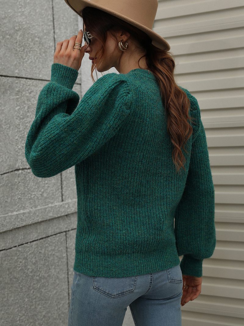 Patchwork Round Neck Sweater - Image 2