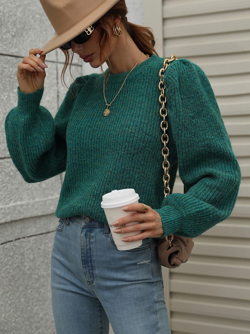 Patchwork Round Neck Sweater - Image 4