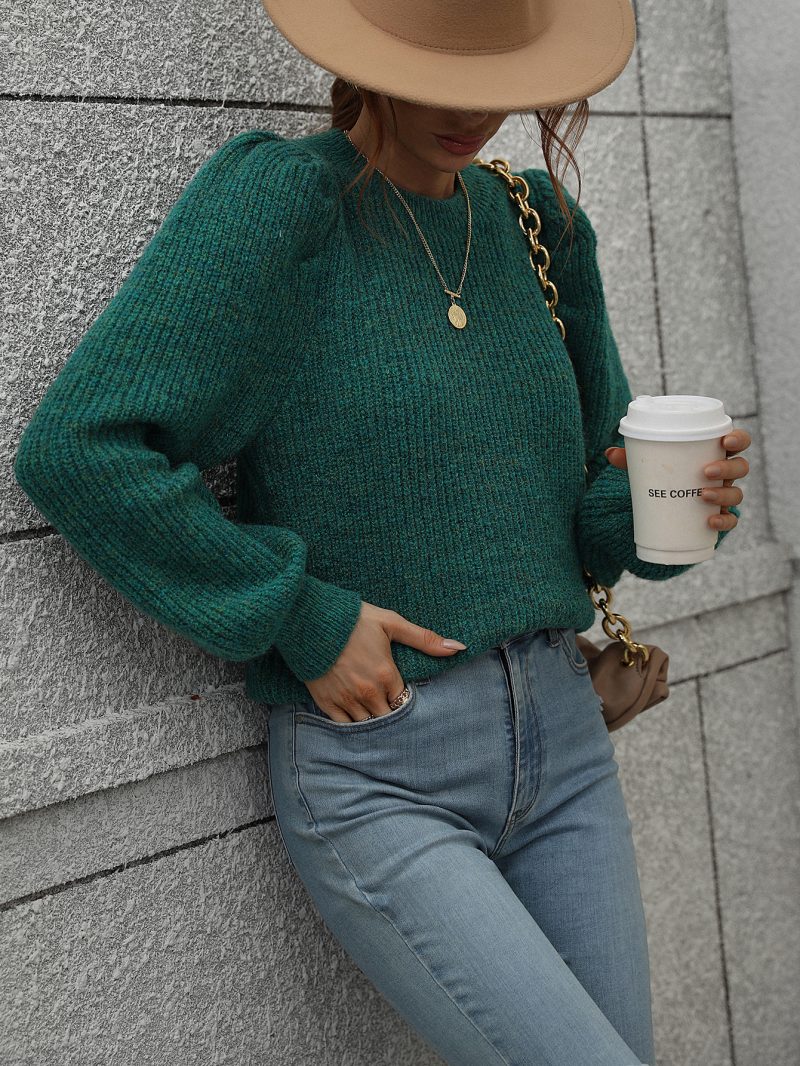 Patchwork Round Neck Sweater - Image 5