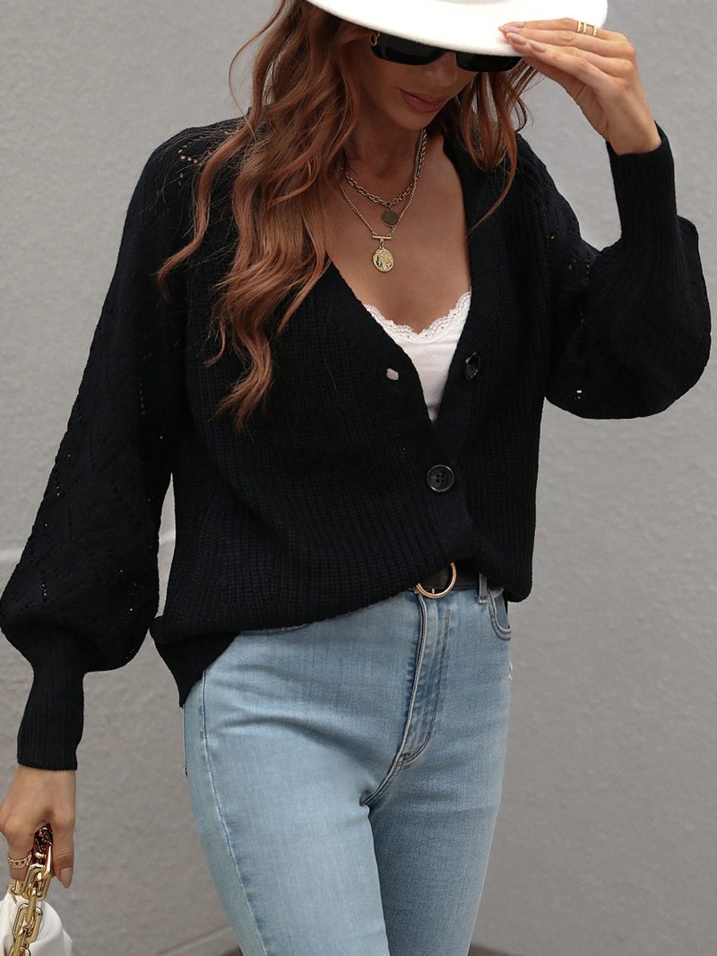 Single-Breasted Knitted Cardigan - Image 2