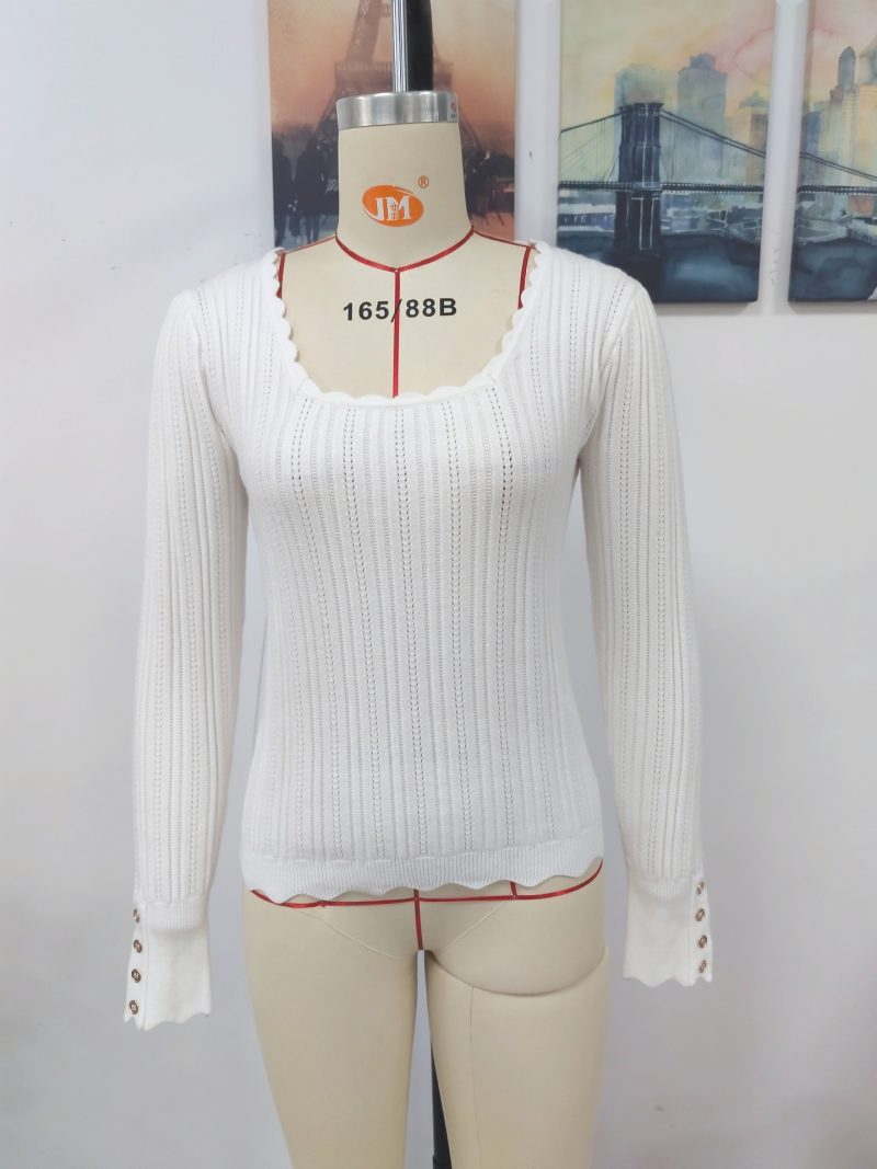 Buttoned Knitwear Pullover | Autumn Winter Solid Color - Image 7