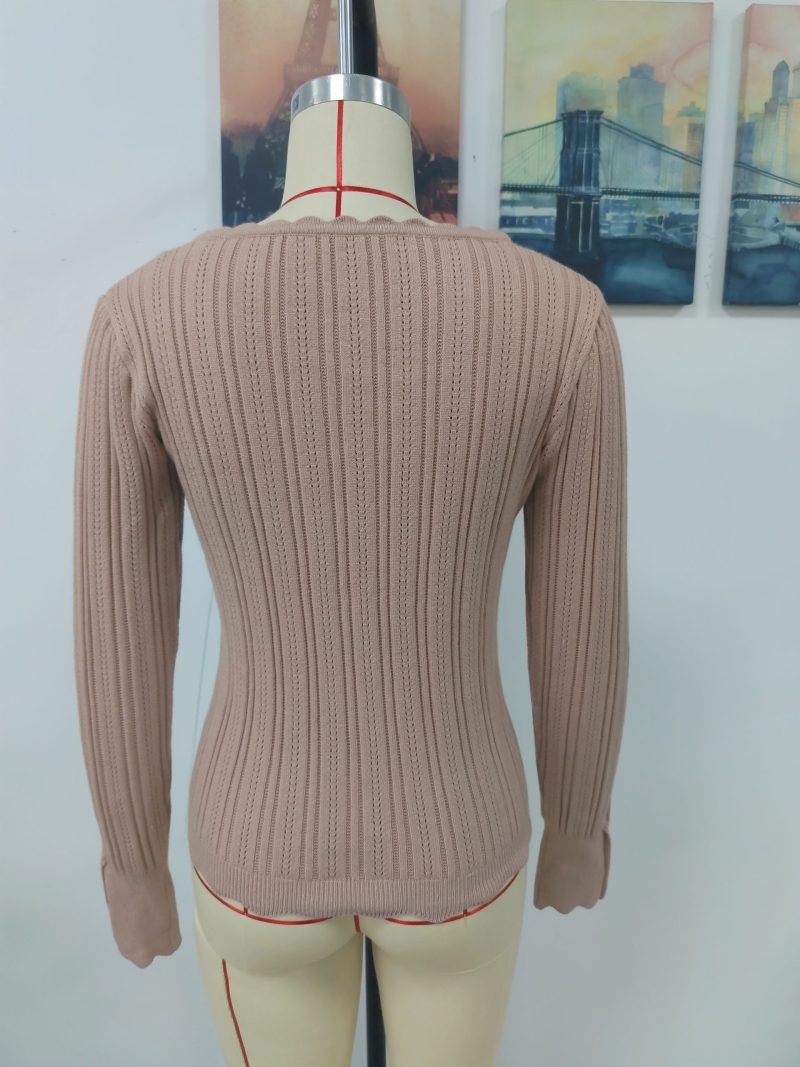 Buttoned Knitwear Pullover | Autumn Winter Solid Color - Image 8