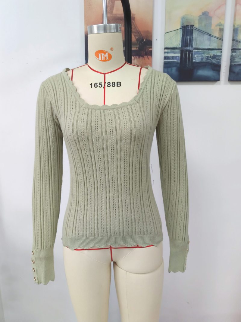 Buttoned Knitwear Pullover | Autumn Winter Solid Color - Image 9