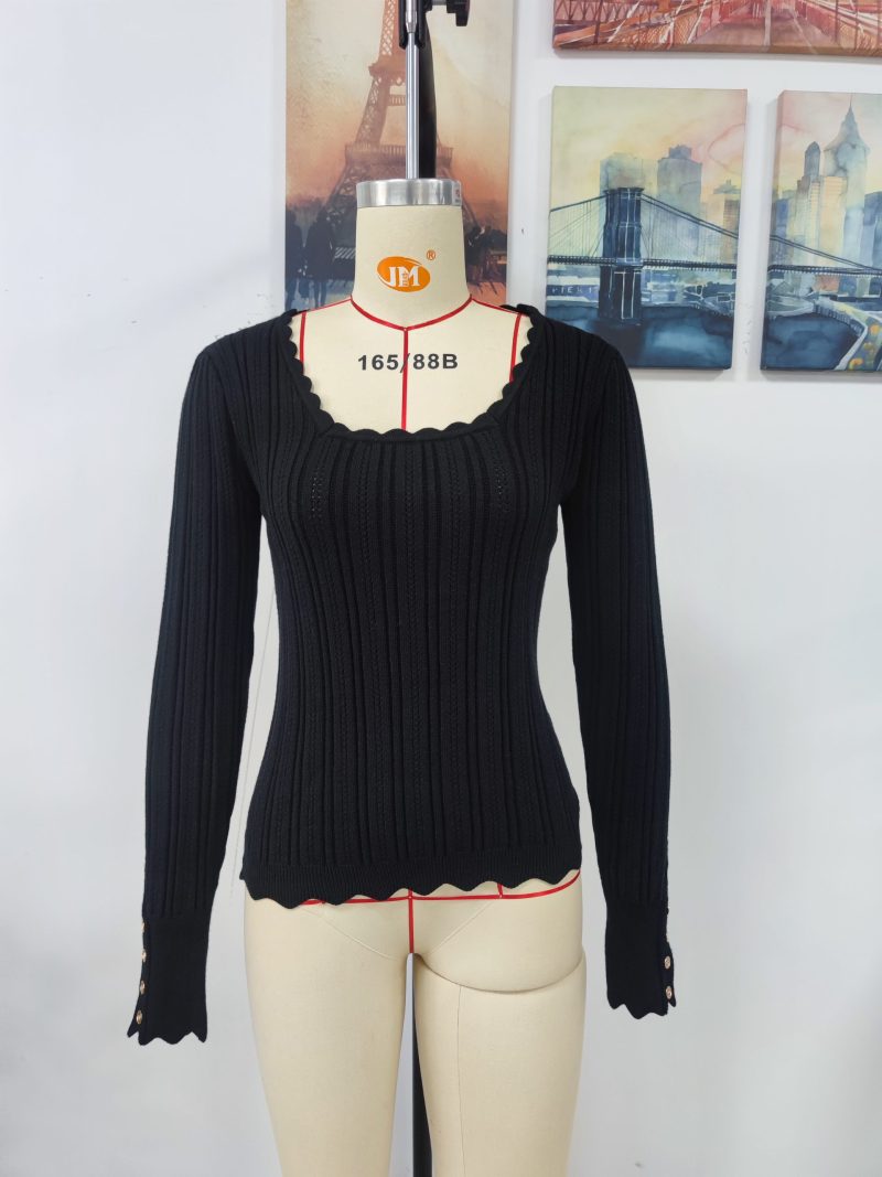 Buttoned Knitwear Pullover | Autumn Winter Solid Color - Image 10