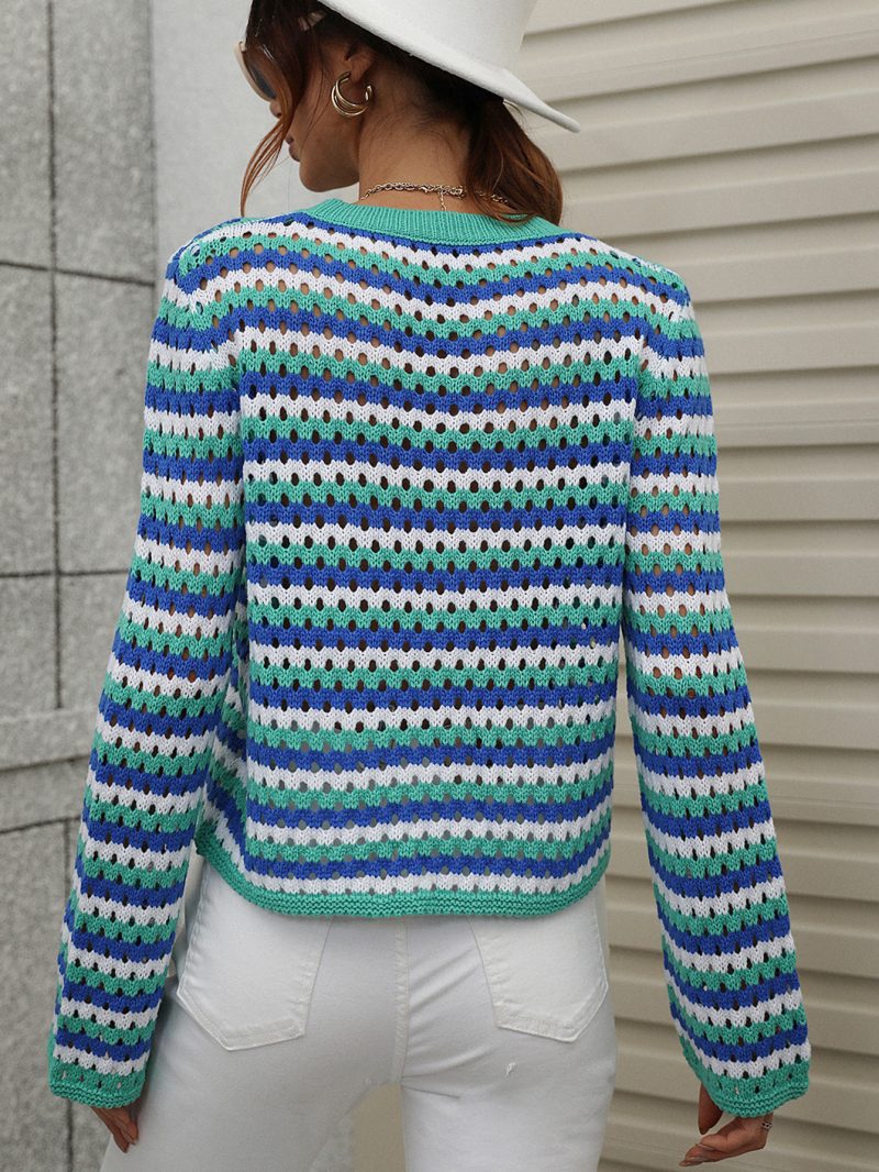 Round Neck Striped Pullover - Image 4