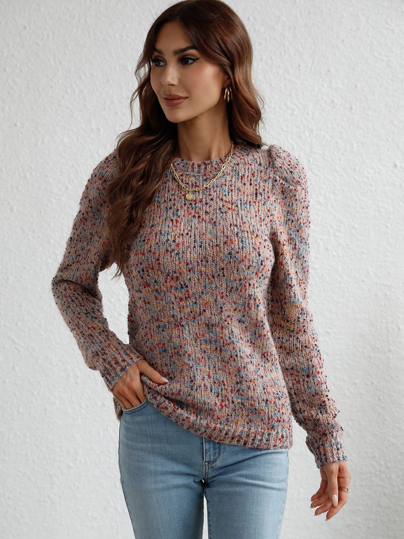 Office Solid Color NEPs Yarn Sweater - Image 5