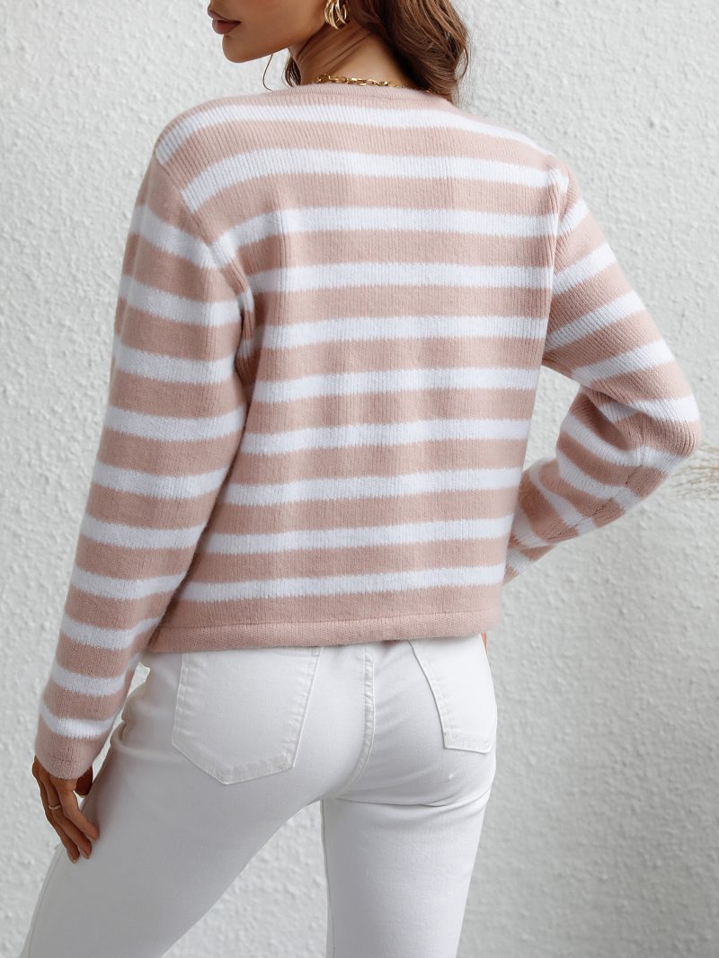 Striped Loose Single-Breasted Cardigan | Autumn Winter Sweater - Image 5