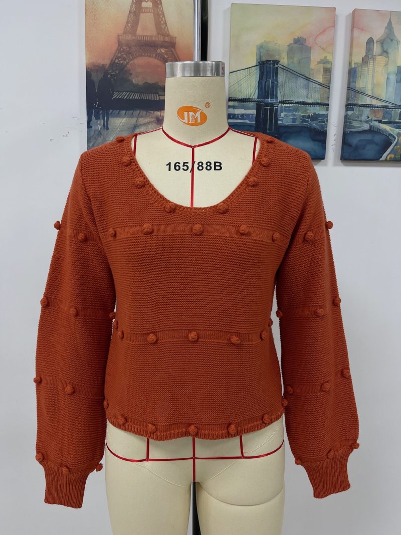 U-Collar Long Sleeve Pullover | Autumn Winter Solid Color - Image 6