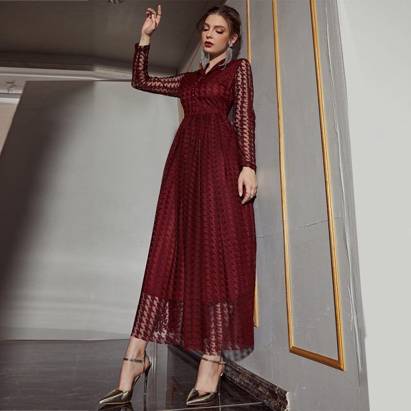 Collared Mesh Maxi Dress: Autumn/Winter - Image 3