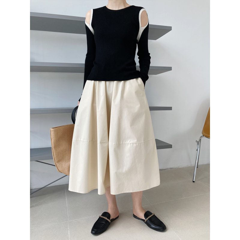 High Waist Puffy A-Line Skirt - Image 2