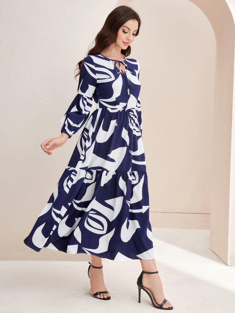 Digital Printing High Waist Swing Dress for Seasons - Image 4