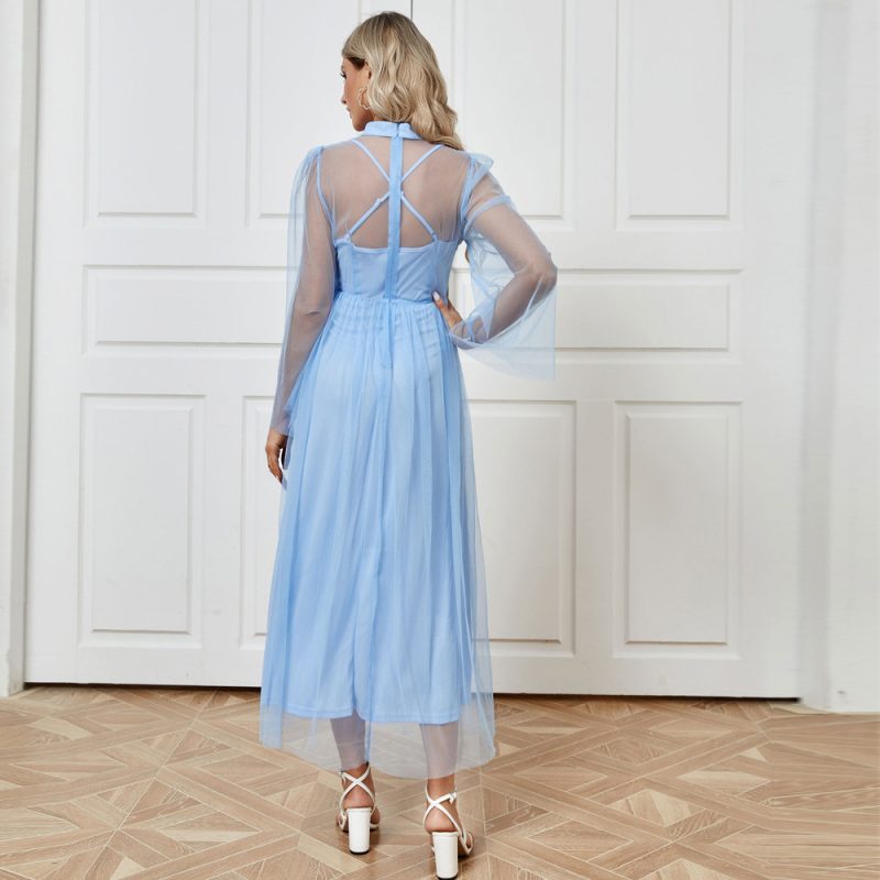 Elegant Mesh Two-Piece Autumn Dress Set - Image 4