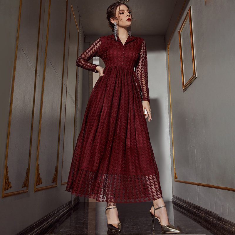 Collared Mesh Maxi Dress: Autumn/Winter - Image 2