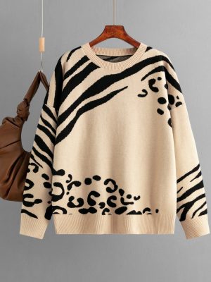 Leopard Print Stud Sweater