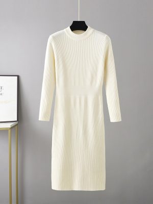 Turtleneck Overknee Sweater Dress: Slim Fit Chic