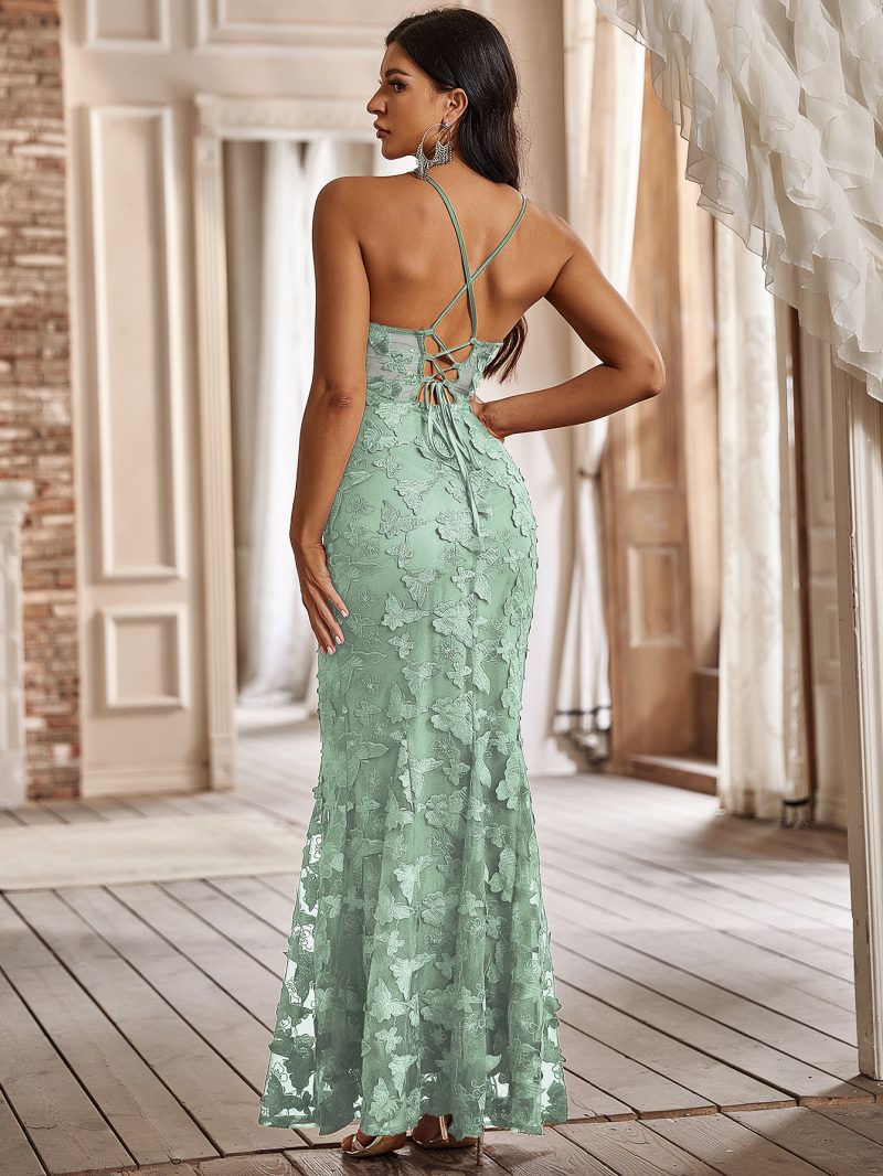 Mint Green Maxi Dress | Butterfly Corset Detail - Image 5