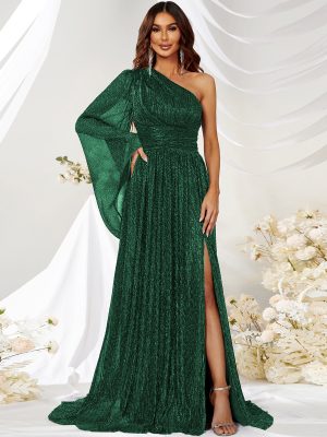 One-Shoulder Cocktail Evening Dress