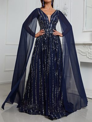 Heavy Embroidery Party Evening Dress