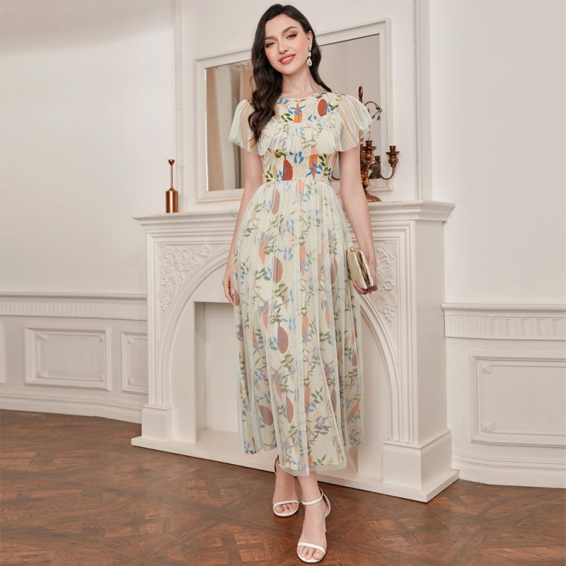 Elegant French Stitch Mesh Dress: Fashionable Women's Clothing - Image 2