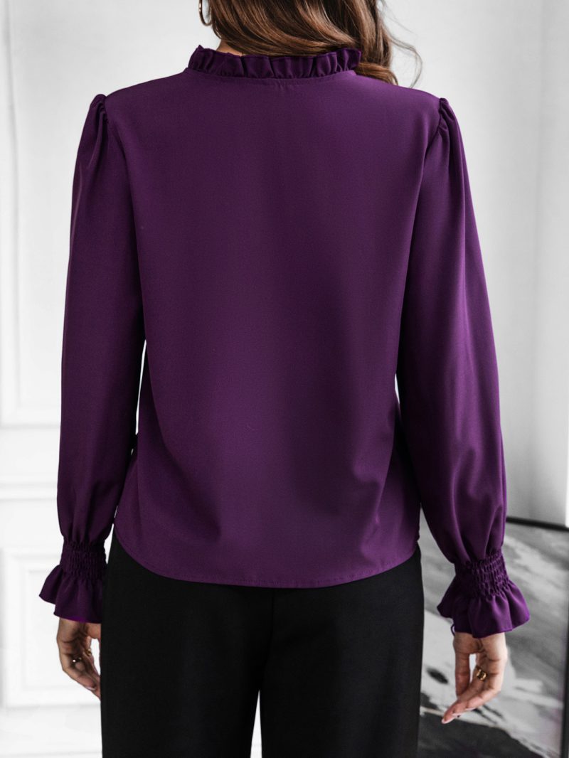 French Fungus Long Sleeve Shirt - Autumn Office Elegance - Image 3