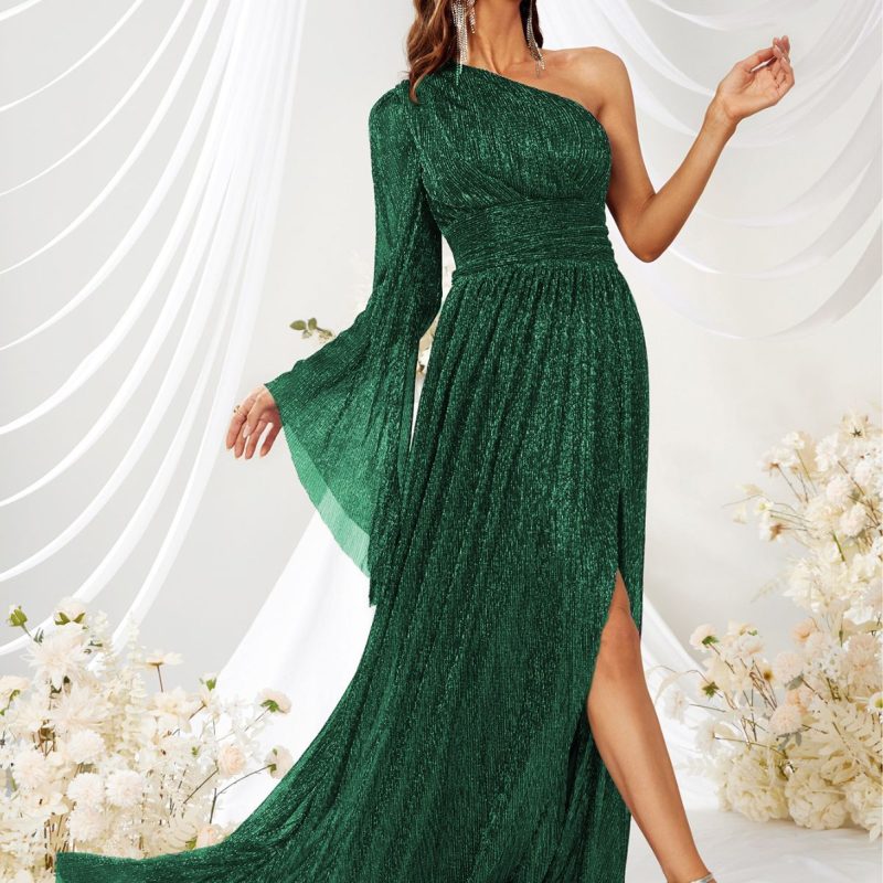 One-Shoulder Cocktail Evening Dress - Image 5