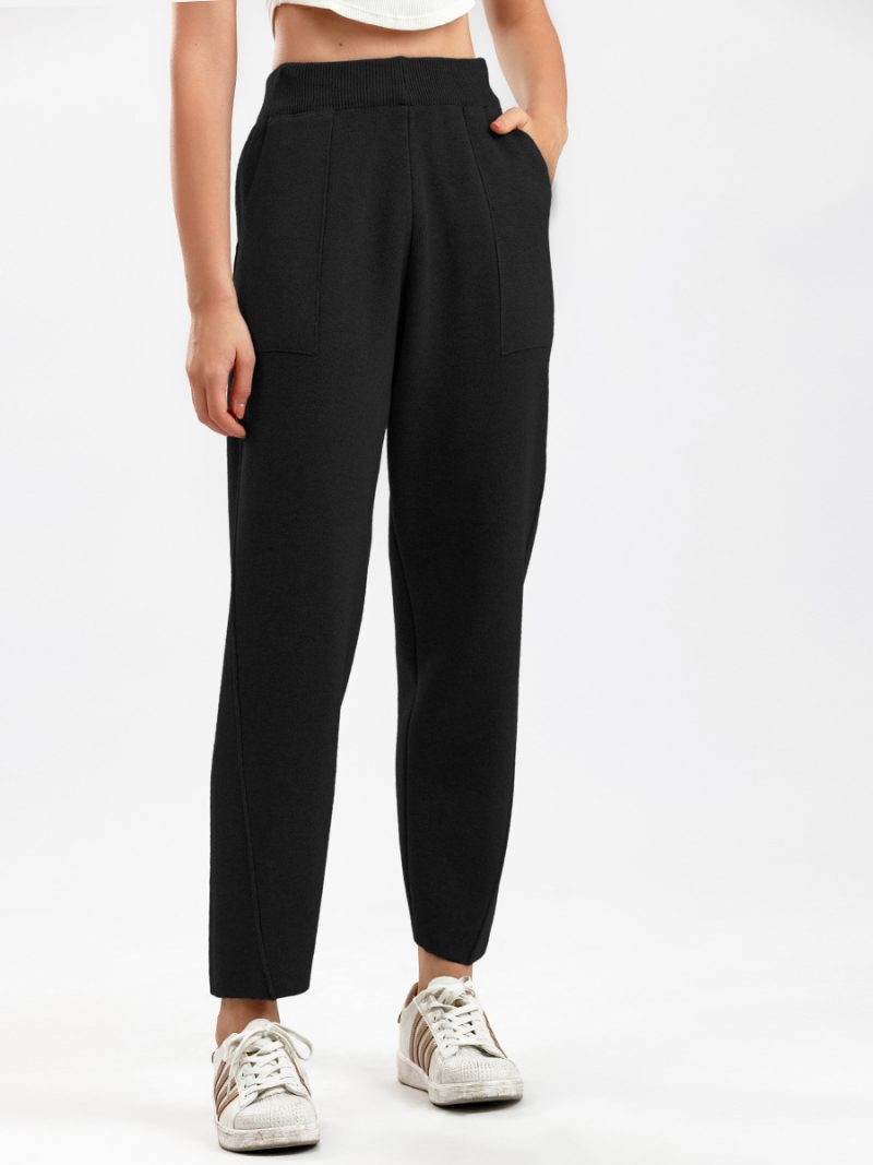 High Waist Knit Harem Pants: Winter Chic - Image 2