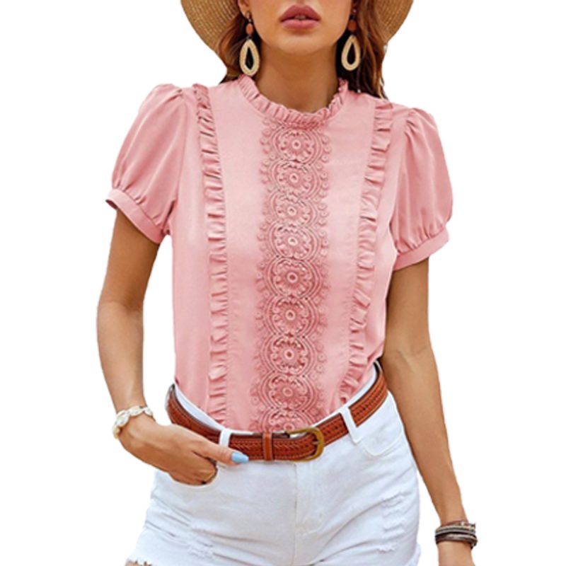 Lace Detail Casual Women's Shirt - Popular Style - Image 5