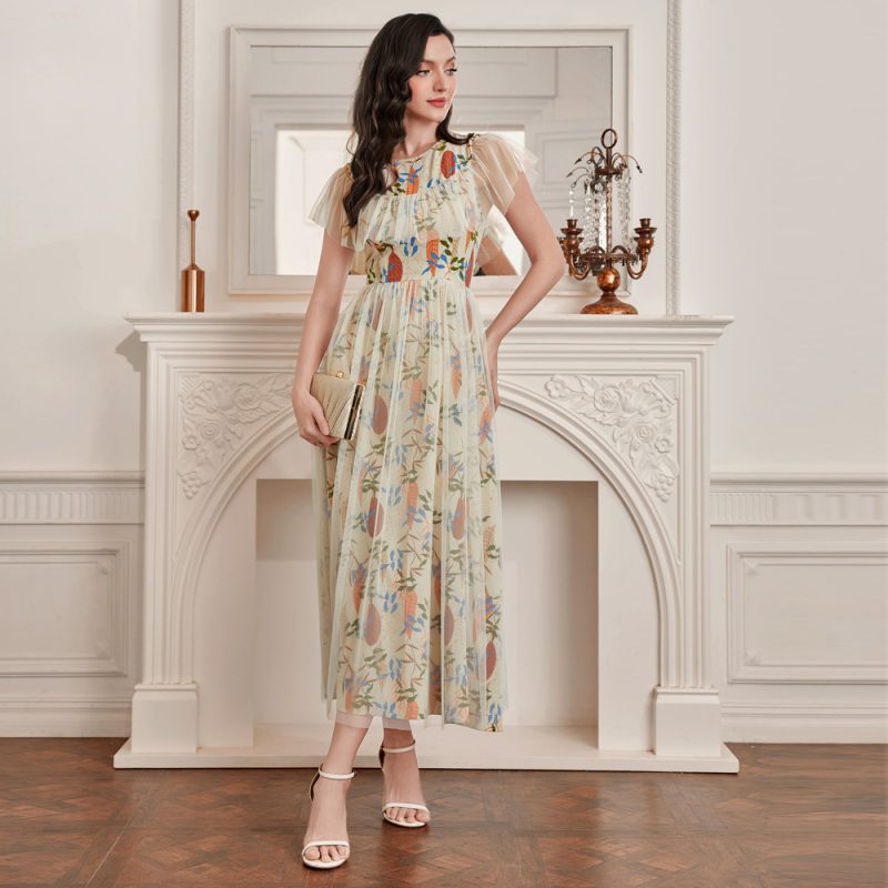 Elegant French Stitch Mesh Dress: Fashionable Women's Clothing - Image 3