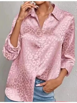 Leopard Print Satin Shirt – Elegant Style