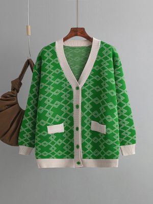 Cozy Jacquard Long Cardigan for Winter