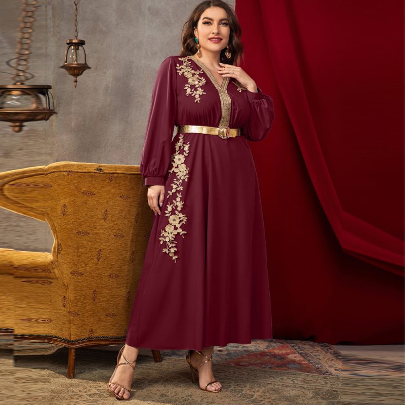 Plus Size V-neck Loose A-line Dress - Image 4