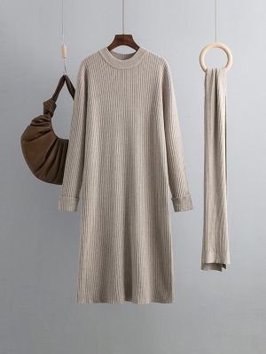 Winter Sunken Stripe Dress: Western Chic