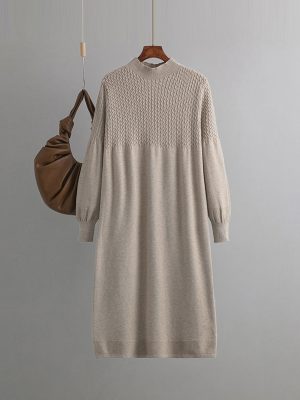 Loose V-neck Knit Dress