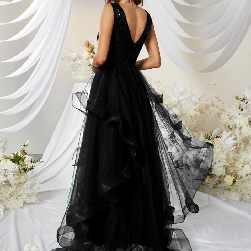 Sequined V-Neck Senior Maxi Dress - Image 3