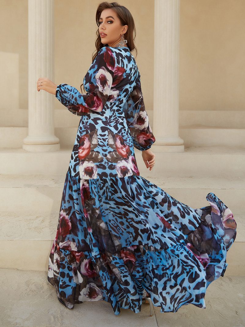 Leopard Print Long Sleeve Dress - Image 2