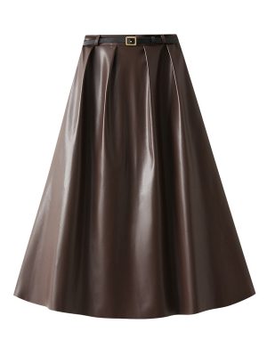 Retro Hong Kong Faux Leather Skirt