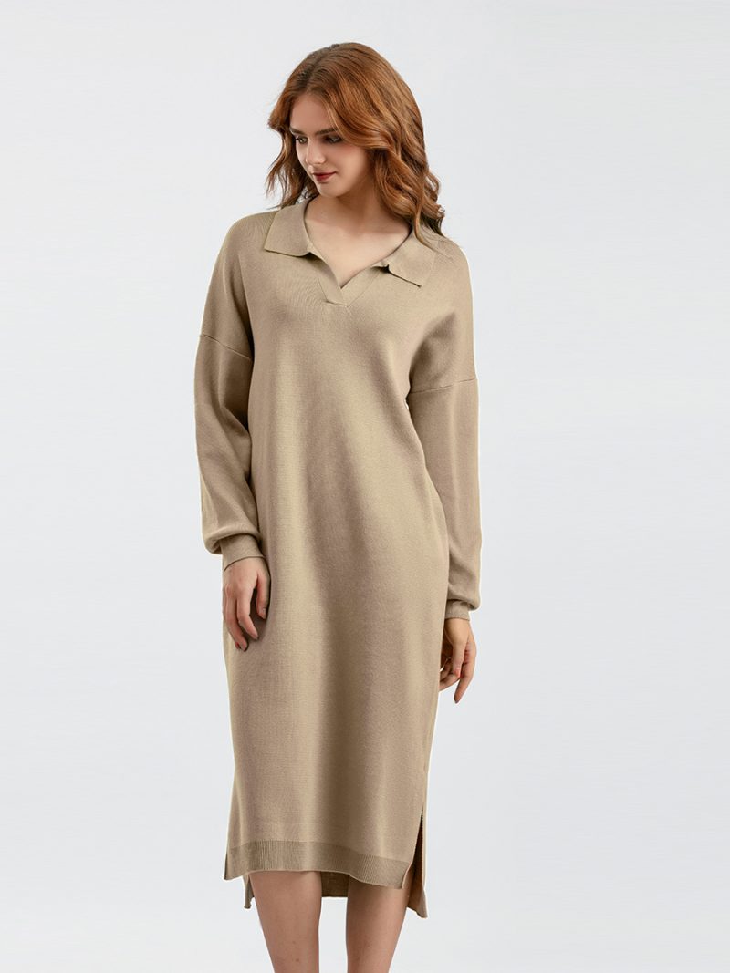 Polo Collar Maxi Dress - Image 7