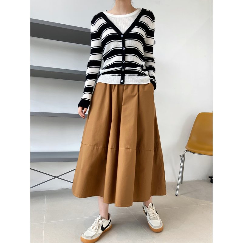 High Waist Puffy A-Line Skirt - Image 3