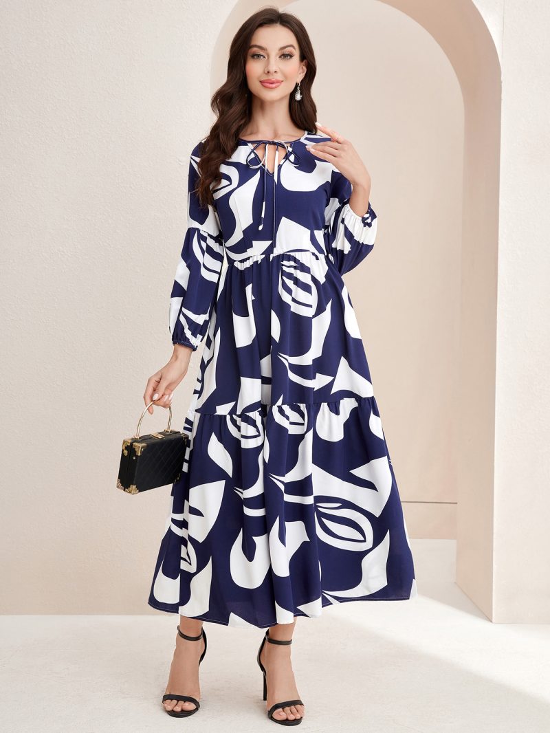 Digital Printing High Waist Swing Dress for Seasons - Image 2