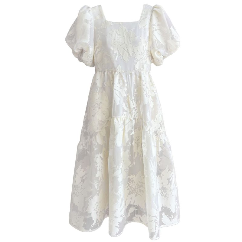 Organza Square Collar Tea Dress - Image 3