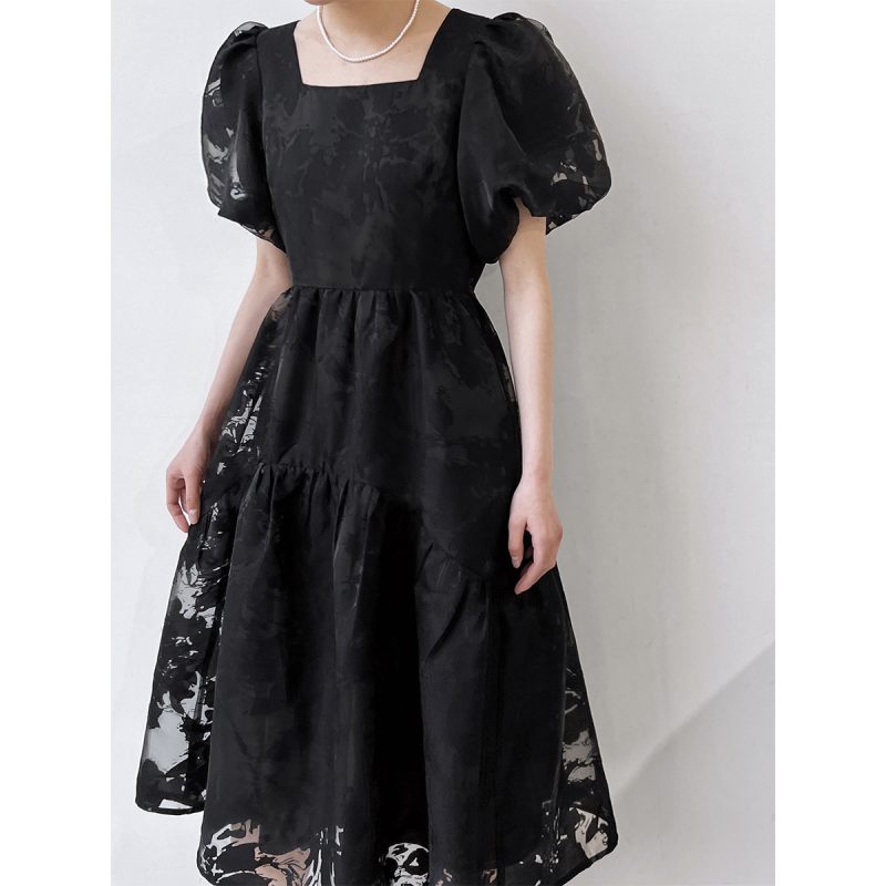 Organza Square Collar Tea Dress - Image 2